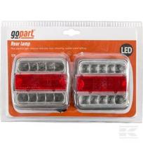 Galinių LED žibintų komplektas, kvadratinis, 12V, 100x100x40mm, Bayonet 5-pin LA99200SKR