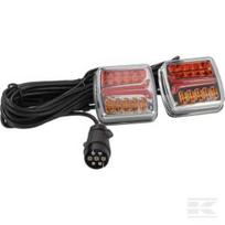 LED žibintų komplektas, galinis, 12–24V, montuojamas, 7.5m kabelis, Kramp LA60045