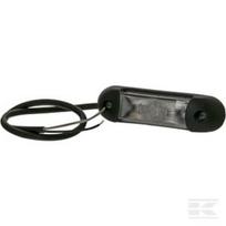 Gabaritinis žibintas LED, 0.8/1.7W, stačiakampis, 12-24V, raudonas/baltas, 110x30x28mm, 4 LED, Kramp LA103165