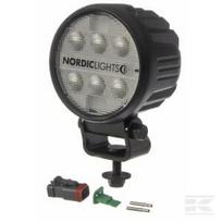 Darbinė lempa LED, 16W, 1600lm, apvali, 12/24V, balta, tvirtinama varžtais, 93x93x116.5mm, Deutsch 2-pin, Flood, 6 LED, Canis GO 410, Nordic Lights 988102B