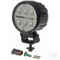 Darbinė lempa LED, 28W, 2800lm, apvali, 12/24V, balta, tvirtinama varžtais, 93x93x122mm, Deutsch 2-pin, Flood, 6 LED, Canis GO 420, Nordic Lights 988103B