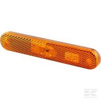 Gabaritinis žibintas LED, 0.50W, stačiakampis, 12V, geltonas, korpusas: oranžinis, tvirtinamas varžtais, 134.9x9.5x23.4mm, AMP jungtis, 2 LED, Hella 2PS009226021