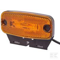 Gabaritinis žibintas LED, 0.70W, stačiakampis, 12V, oranžinis (amber), tvirtinamas varžtais, 2 LED, Hella 2PS345600061
