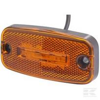 Gabaritinis žibintas LED, stačiakampis, 12V, oranžinis (amber), tvirtinamas varžtais, 2 LED, Hella 2PS345600001
