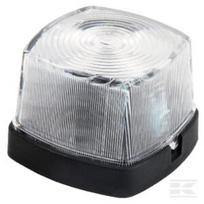 Gabaritinis žibintas, kvadratinis, 12V, skaidrus, plokščias kištukas, Geka TRANSPARENT