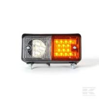 Posūkio ir gabaritinis žibintas LH LED, priekinis, stačiakampis, 12/24V, skaidrus/geltonas, tvirtinamas varžtais, 150x77x70.3mm, Waś 1400691120