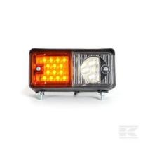 Posūkio ir gabaritinis žibintas RH LED, priekinis, stačiakampis, 12/24V, skaidrus/geltonas, tvirtinamas varžtais, 150x77x70.3mm, Waś 1400691130