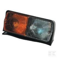 Posūkio ir gabaritinis žibintas dešinės pusės, halogeninis, priekinis, stačiakampis, 12V, gintarinis/skaidrus, prisukamas, 196x74x74mm, Cobo 3225000