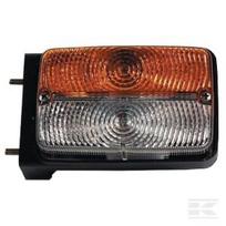 Posūkio ir gabaritinis žibintas kairės pusės, halogeninis, priekinis, stačiakampis, 12V, gintarinis/skaidrus, prisukamas, 128x57x80mm, Cobo 3212000