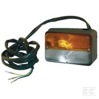Posūkio ir gabaritinis žibintas dešinės pusės, halogeninis, priekinis, stačiakampis, 12V, gintarinis/skaidrus, prisukamas, Cobo 3287000