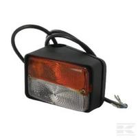 Posūkio ir gabaritinis žibintas kairės pusės, halogeninis, priekinis, stačiakampis, 12V, gintarinis/skaidrus, prisukamas, Cobo 3288000