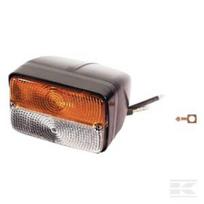 Posūkio ir gabaritinis žibintas, halogeninis, priekinis, stačiakampis, 12V, gintarinis/skaidrus, prisukamas, 120x136mm, Cobo 3134000