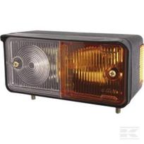 Posūkio ir gabaritinis žibintas LH halogeninis, priekinis, 12/24V, geltona/balta, tvirtinamas varžtais, 150x77mm, Waś 1400691100