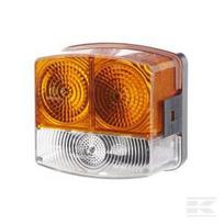 Posūkio ir gabaritinis žibintas RH 21/10W, kvadratinis, 12V, geltonas/skaidrus, tvirtinamas varžtais, 95x54.5x90mm, Hella 2BE002776261