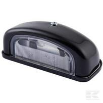 Numerio apšvietimo lempa 5W, stačiakampė, 12V, skaidri, tvirtinama varžtais, 105x40x55mm, plokščias kontaktas (blade terminal), Hella 2KA001386231