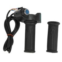 2PCS Electric Bicycle Throttle Grip Speed Control Throttle Handle with Green Digital Display black