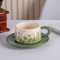Vintage Green Lily-of-the-Valley Ceramic Coffee Set