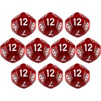 Aukščiausios kokybės DND kauliukų rinkinys D12 stalo žaidimams ir RPG, ryškių spalvų, 10 vnt. 12 šonų pramoginis stalo žaidimo kauliukų rinkinys raudona