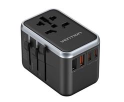 Vention 65W GaN Kroviklis su 2x USB-A ir 2x USB-C Juodas