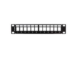 Lanberg 12 portų pusty patch panelis 1U 10" su Keystone modulių organizatoriumi juodas