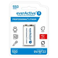 everActive 6F22/9V Li-ion 550 mAh akumulatorek su USB TYP C