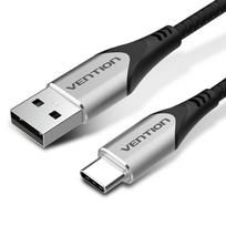 Vention USB 2.0 kabelis 2 m, USB A - USB C, Aliuminis, Juoda
