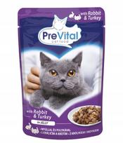 PREVITAL Kalakutiena ir triušis želė - šlapias kačių maistas - 100g