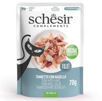 SCHESIR tonas su menkė želė - šlapias kačių maistas - 70g
