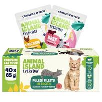Animal Island Jautienos ir vištienos filė sultinyje - šlapias katės maistas - 40 x 85g