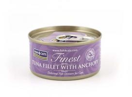 FISH4CATS Tunų filė su ančiuviais - šlapias kačių maistas - 70g
