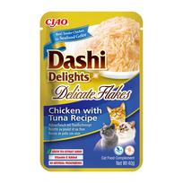 INABA CAT Dashi Delights Švelnūs Dribsniai Vištiena su Tunu - 40g