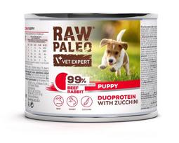 RAW PALEO Duoproteinas Jautiena ir Triušis Šuniukams - drėgnas ėdalas - 200g
