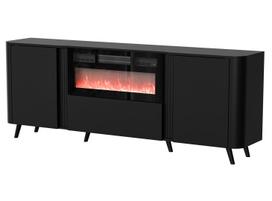 Cama Volare komoda 200 x 39 x 75 cm juoda + židinys