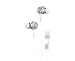 Maxell XC1 USB-C laidinės ausinės su USB-A adapteriu, baltos