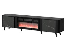 Cama Volare RTV spintelė 200x39x49 juoda/San Sebastianas su židiniu