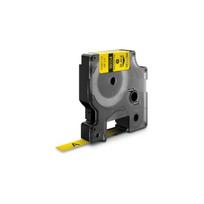 Dymo RhinoPRO juosta 9mm x1.5m juoda ant geltono