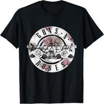 Guns N' Roses Official Floral Bullet Short Sleeve T-Shirt S juoda