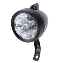 Senovinė dviračio priekinė lemputė Retro dviračio priekinis žibintas 6 LED priekinis žibintas su laikikliu naktiniam važiavimui dviračiu Juoda juoda