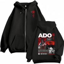 Dainininkės Ado Hibana Pasaulinio Tour Užtraukiamas Džemperis su Gobtuvu Harajuku Japoniško Stiliaus Užtraukiami Džemperiai Vyrams Moterims Laisvi Didelio Dydžio Puloveriai S raudona