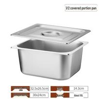 Stainless Steel Gastronorm Food Pan with Lid 1/2 32.5 * 26.5 * 15cm with cover