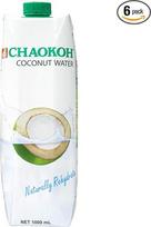 "Chaokoh" kokosų vanduo, 100 % natūralus kokosų vanduo iš Tailando, 1 litro pakuotė (6 vnt.)