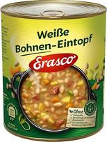 "Erasco" baltųjų pupelių troškinys (800g), paruoštas maždaug per 5 minutes, su daugybe daržovių, be jokių priedų, tiesiog skanus