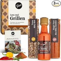 "Gepp's Gourmet" mini barbekiu prieskonių mišiniai, 3 rinkiniai, 2 barbekiu prieskoniai ir Habanero aitriųjų paprikų padažas, "Magic Rub" ir "Texas BBQ" barbekiu prieskoniai, dovana vyrams, mūsų pačių receptas
