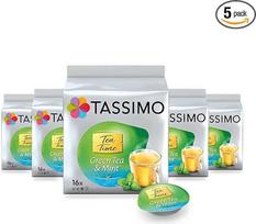 "Tassimo Tea Time" žaliosios arbatos su mėtomis kapsulės, 5 x 16 lapelių, 80 arbatos kapsulių
