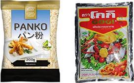 1 x Panko + 1 x Tempura Asia duonos trupiniai Panomehl Panko trupiniai Tempura miltai Ekonominis duonos rinkinys