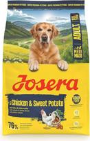 JOSERA Adult Chicken & Sweet Potato (1 x 3 kg) | Aukščiausios kokybės sausas maistas suaugusiems ir sportiškiems vidutinių ir didelių veislių šunims | Su žirniais ir be bulvių | Be grūdų | Pakuotė po 1 vnt.