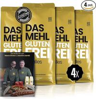 Miltai be glitimo - 4 x 1 kg picos miltų Miltai be glitimo picai, makaronams ir duonai | Sėkmingi kaip kvietiniai miltai | Be glitimo, fermentų ir priedų | Pridedamas "Delicert" receptų vadovas