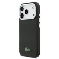 Lacoste Iconic Petit Pique Metal Logo MagSafe dėklas skirtas Apple iPhone 17 Pro Max juodos spalvos