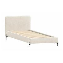 Viengulė lova smėlio spalvos audiniu dengta su lovos grotelėmis 90x200 cm Barker – Ropez
