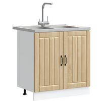 vidaXL Kriaušės pagrindinė spintelė Lucca 2 pcs Sonoma ąžuolas